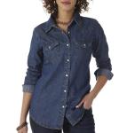 Fashion Women′s Denim Shirt Long Sleeve Button with Pocket Shirt
