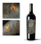 Custom Private Wine Label Black Color Premium Gold Foil Stamping Leather Red