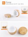 Color Customized Bamboo Cosmetic Jars Logo Engraving With Bamboo Lid 3g 5g 10g