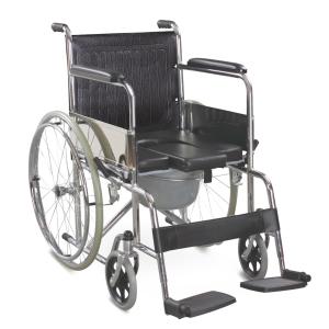 Quality Armrest Footrest Toilet Wheelchair For Elderly , Folding Self Propelled Shower Chair wholesale