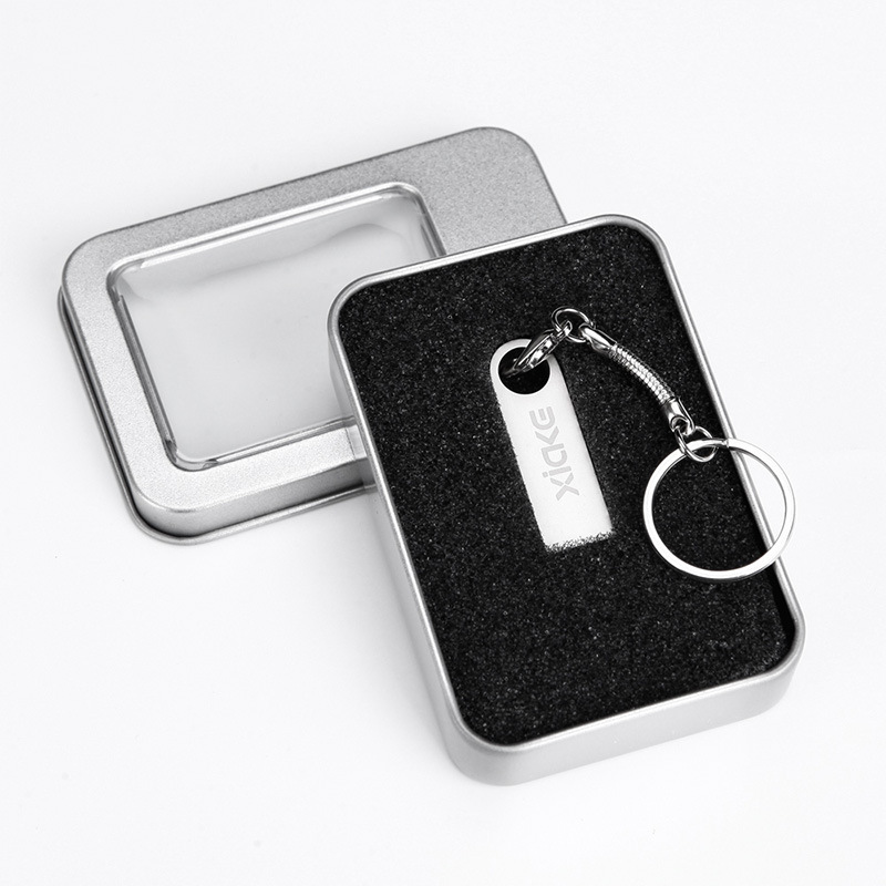 USB Packaging Printed Tin Boxes With Clear Lid Multifunctional Ultralight