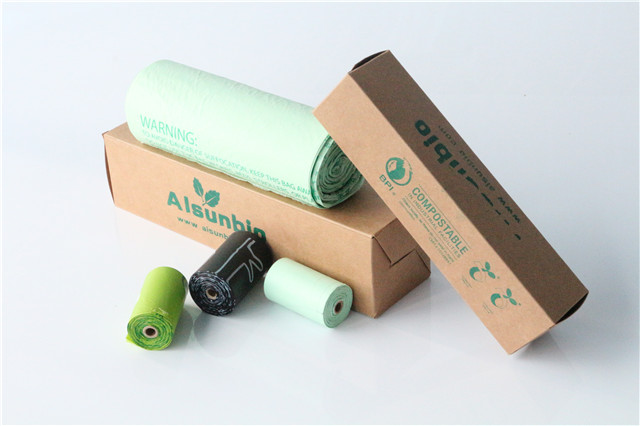 100% Biodegradable Dustbin Bags Compostable Trash Liners PLA PBAT