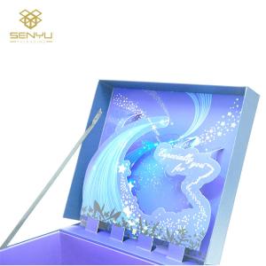 Quality Custom Logo Magnetic Folding Gift Box With Ribbon Carton Black Rigid Flat Luxury wholesale