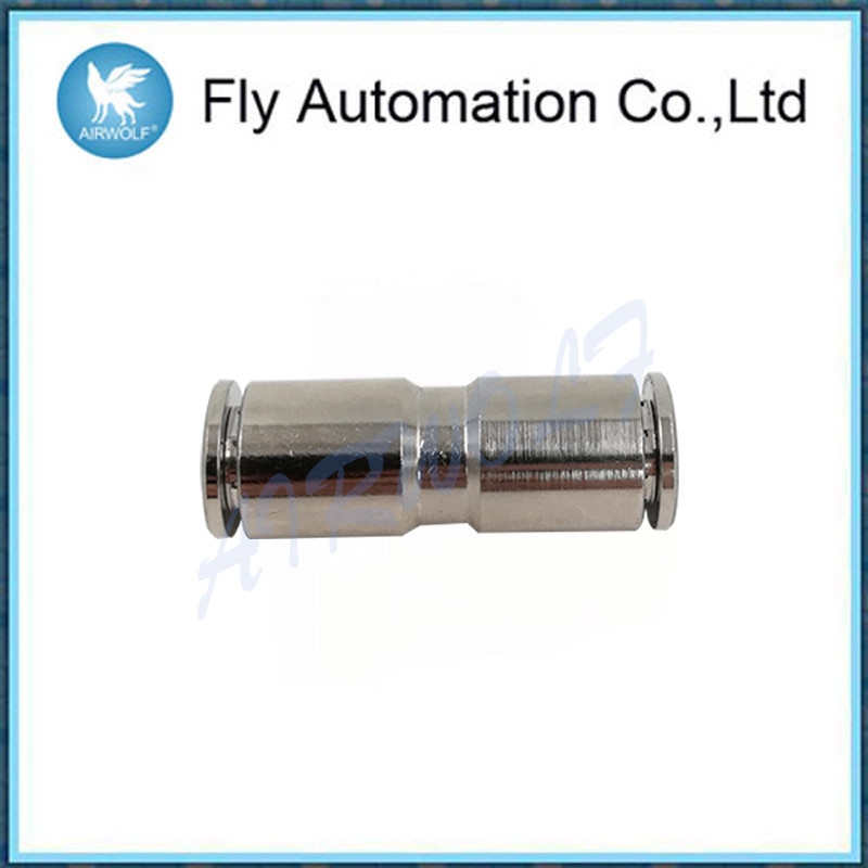 Silvery Pneumatic Tube Fittings Nickel Plated Brass M6 Union Connector