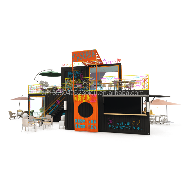 Modified 20 Foot 40 Foot Prefab Shipping Container Pop Up Coffee Shop Restaurant Mobile Container Bar for Modified Design