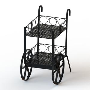 Quality Wine Bottles Cart Food Display Stands With Metal Wire Shelves Two Layers Promotion Wine Cart wholesale