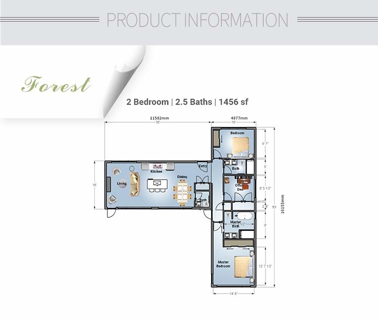 Prefab Luxury Contemporary Garden Studios With Light Steel Frame House kits