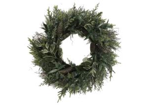 Quality Handcrafted 20'' Xmas Wreath With Pinecone And Conifers wholesale