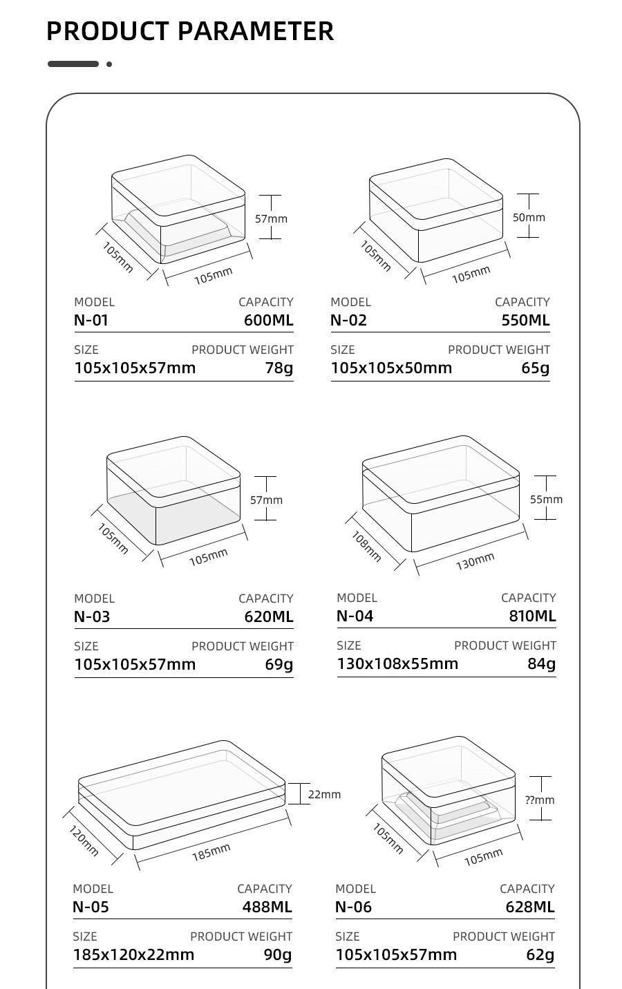 Dessert Cake Customize Packing Boxes Transparent PET Square Food Packaging Boxes