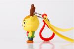 Custom Souvenir Soft PVC Rubber Movie Figure Miniature Attached To Metal Key