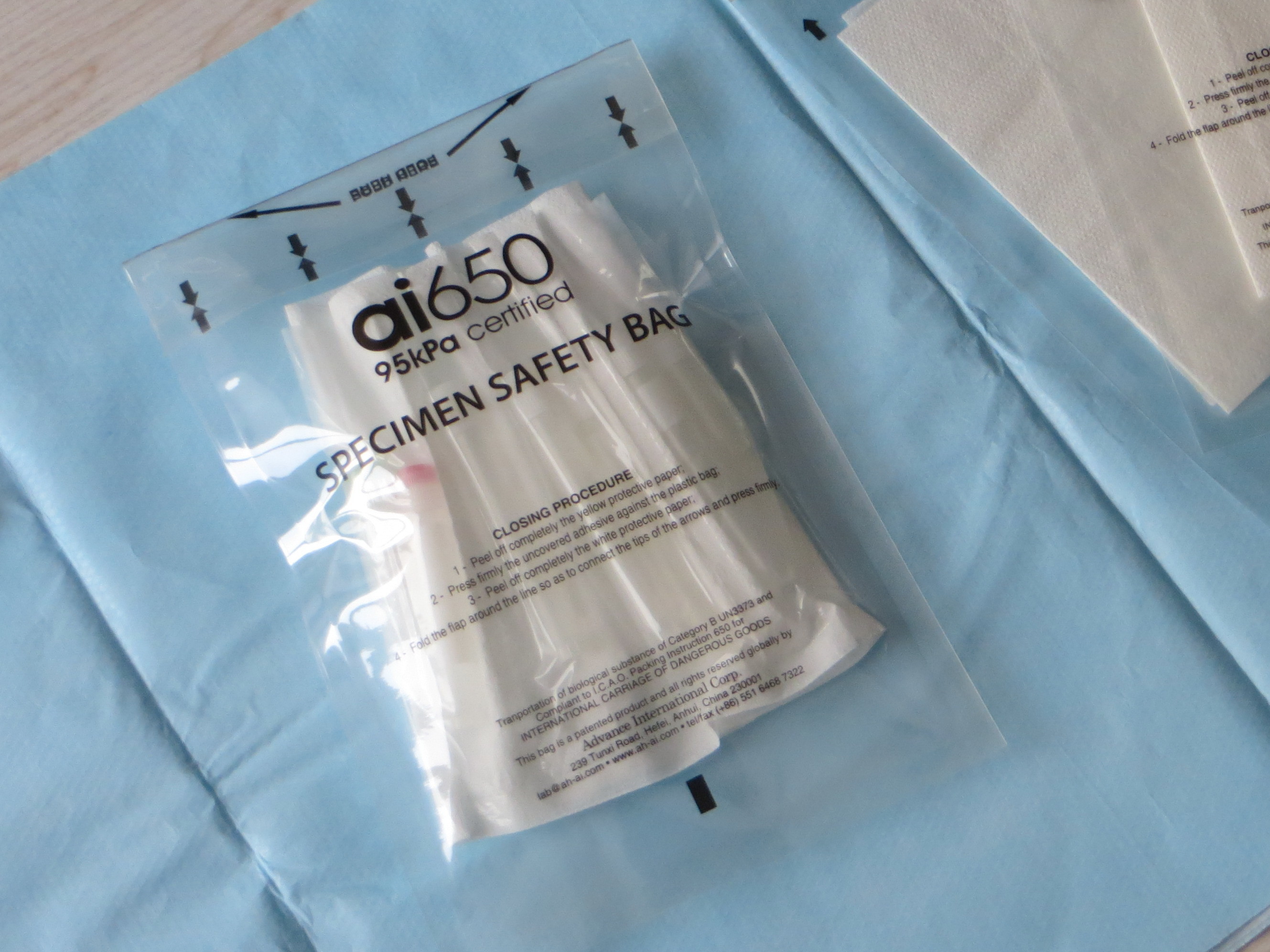 167cm*283cm TPE Barrier 3 Layers 95KPA Specimen Bags