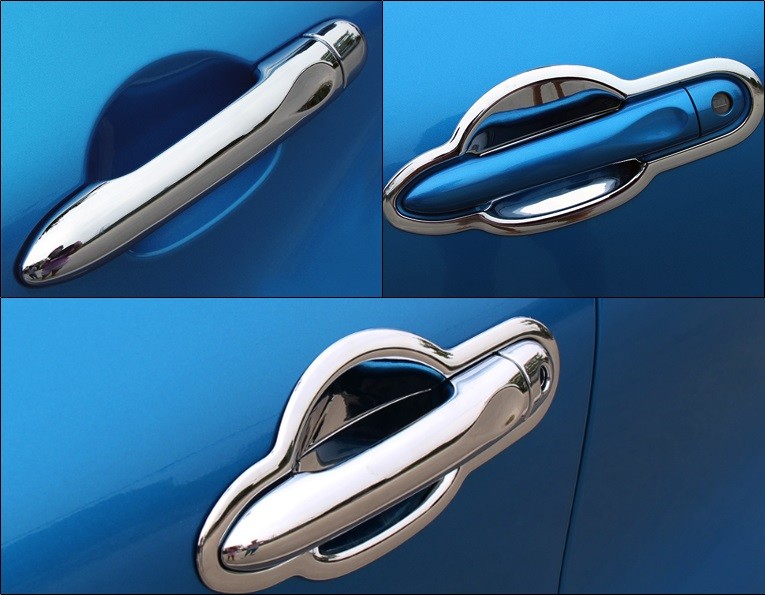 ABS Auto Body Trim Parts , Renault Captur 2016 2018 Decoration Parts Door Handle Inserts and Covers Chrome