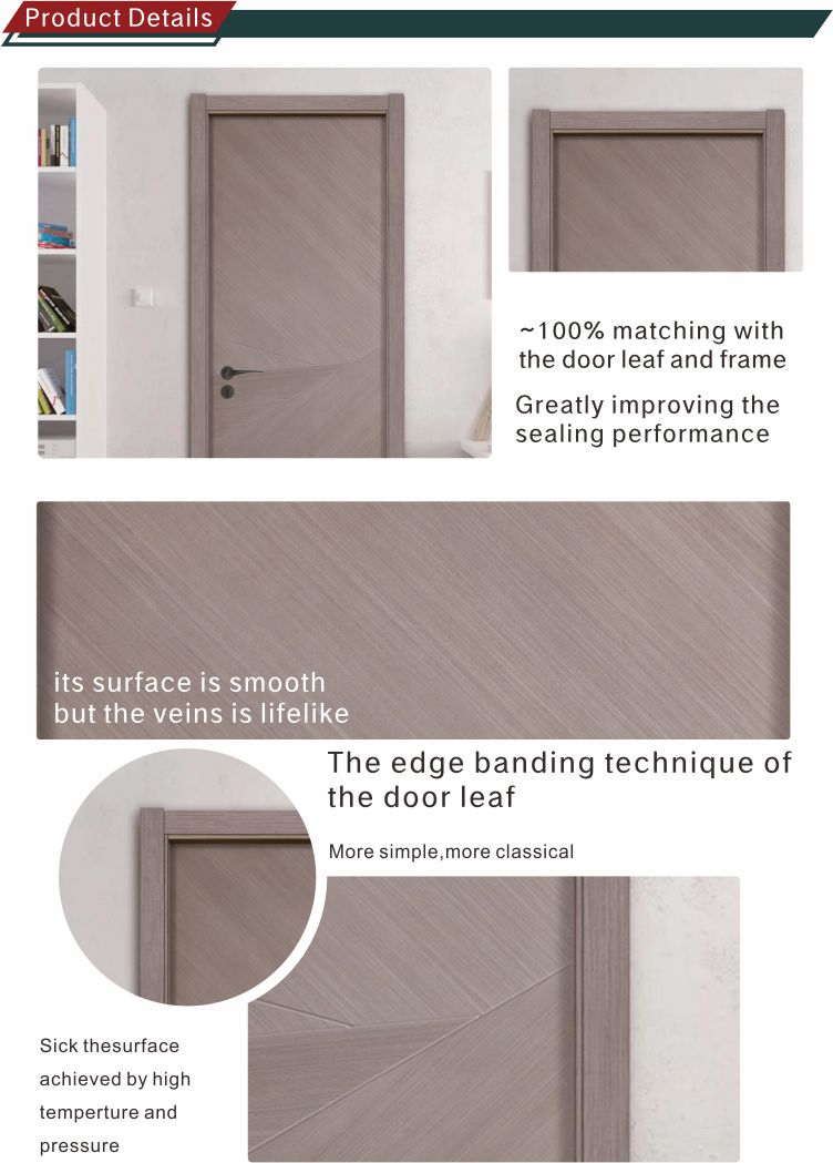 Crackproof Interior Solid Wood Flush Door Architrave 70mm Width For Office