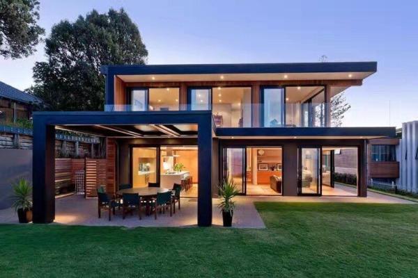 High quality ultra modern prefab homes in light gauge steel frame prefab house