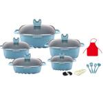 Wholesale Hot Selling White Kitchen Cooking Square Pot Sets Aluminum Non-Stick
