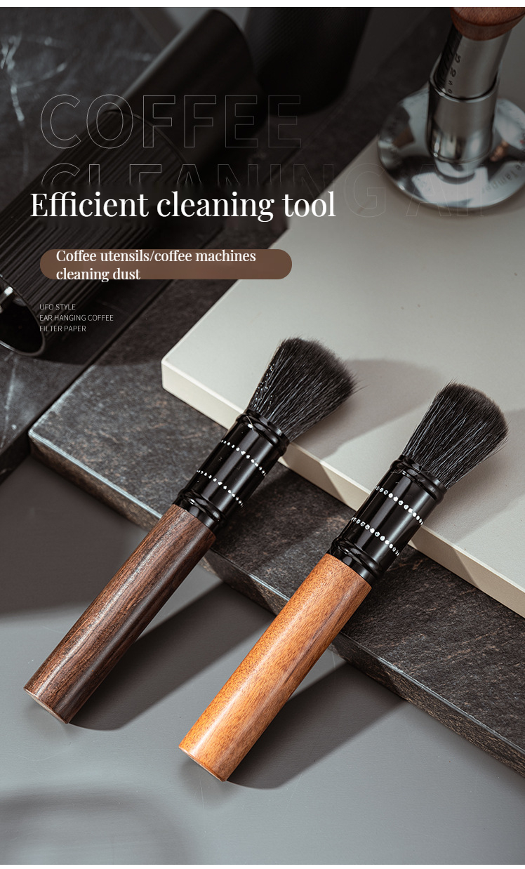 Ebony Nylon Cleaning Brush for Coffee Grinder Powder Blower Plastic Coffee Accessories