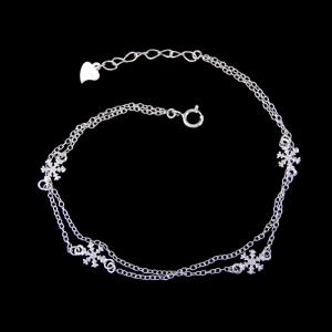 Quality Women Plain Silver Bracelet Christmas Snowflake 925 Silver Bracelet Jewelry wholesale
