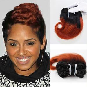 Quality Short Hair Indian Human Hair Ombre Color Snail Curl Hair Weaves wholesale