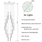 Modern Led Crystal Chandelier For Staircase Lobby Mall Villa Gold loft hanging