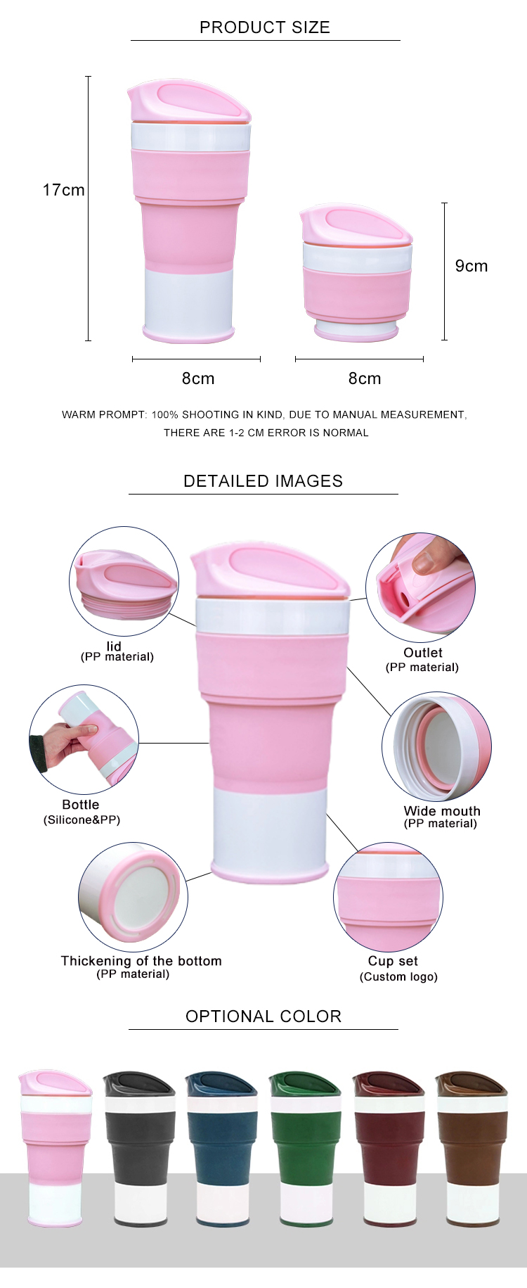 Lightweight Heat Resistant 400ML Silicone Travel Mug