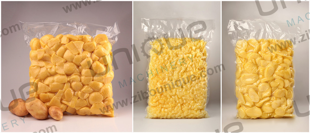 2200 KG Fruit and Vegetables Vacuum Packed Potato Processing Line for Precise Cutting