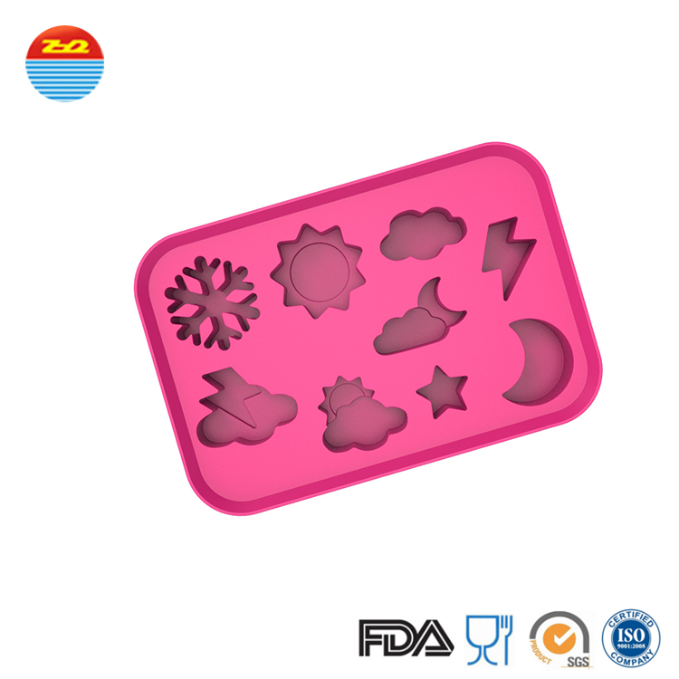 2018 new Novelty Christmas Weather Icons Cloudy Snowflake Lightning Dark Cloud Moon Star Sun Shape Ice Silicone Mold