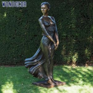 Quality Dark Yellow Bronze Statues Sculpture Lady Bronze Statue Garden Decoration wholesale