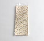 Black Stripe Jumbo Paper Straws Eco Friendly and Disposable for Bubble Tea