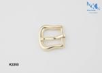 Fashion Design Metal Shoe Buckles , Shine Gold Center Bar Buckle Custom Logo