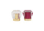 Crimpless Square Luxury Transparent Aluminum Cosmetic Bottle Cologne Caps