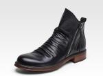 Silver Color Mens Slip On Leather Sneakers Round Toe Comfortable Stylish Walking
