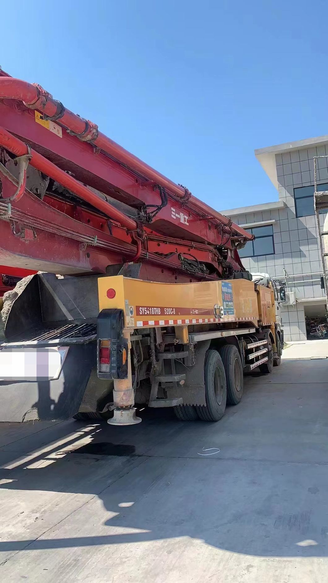 Concrete Mixing Plant Sy 52 Meter Second Hand Concrete Pump Truck