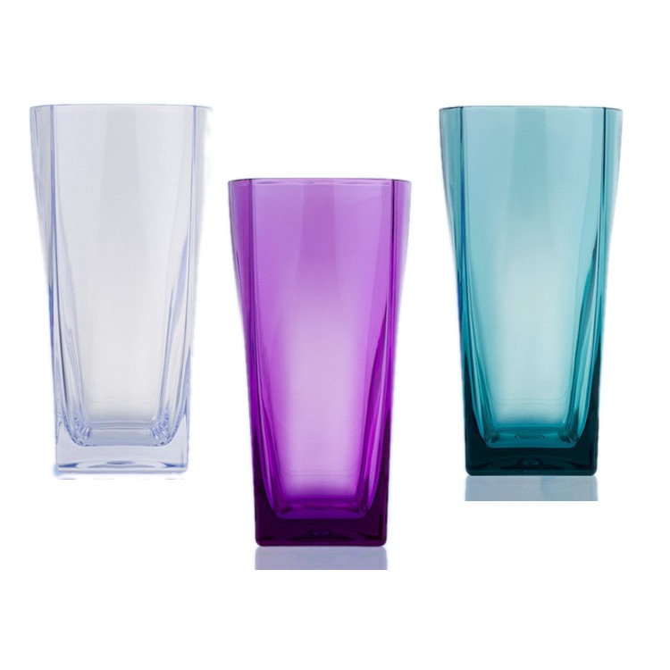 Beer Cocktail Square Plastic Tumbler Glasses 8oz 12oz Food Grade