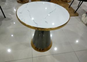 Quality Stainless Steel Nordic 70cm Round White Marble Side Table wholesale