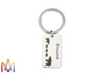 OEM ODM Thanksgiving Day Gift Bear Family Engraved Metal Keychains