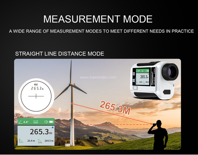 kaemeasu Rechargeable Laser Rangefinder Voice Golf Range Finder LCD Display Telescope With Side Screen J1200