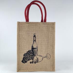 Quality Promotional Customized Gift Logo Printed Jute Wine Bags wholesale
