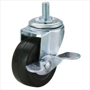 Quality stem swivel rubbere casters with brakes for hardwood floor 2 in wholesale