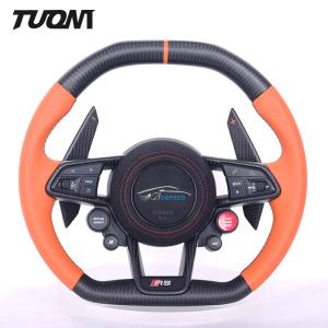 Quality OEM Audi Carbon Fiber Steering Wheel Orange Nappa Leather R8 wholesale