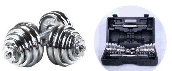 Adjustable Chrome Dumbbell Set15kg 20kg 30kg for Man Fitness Manufacture Price