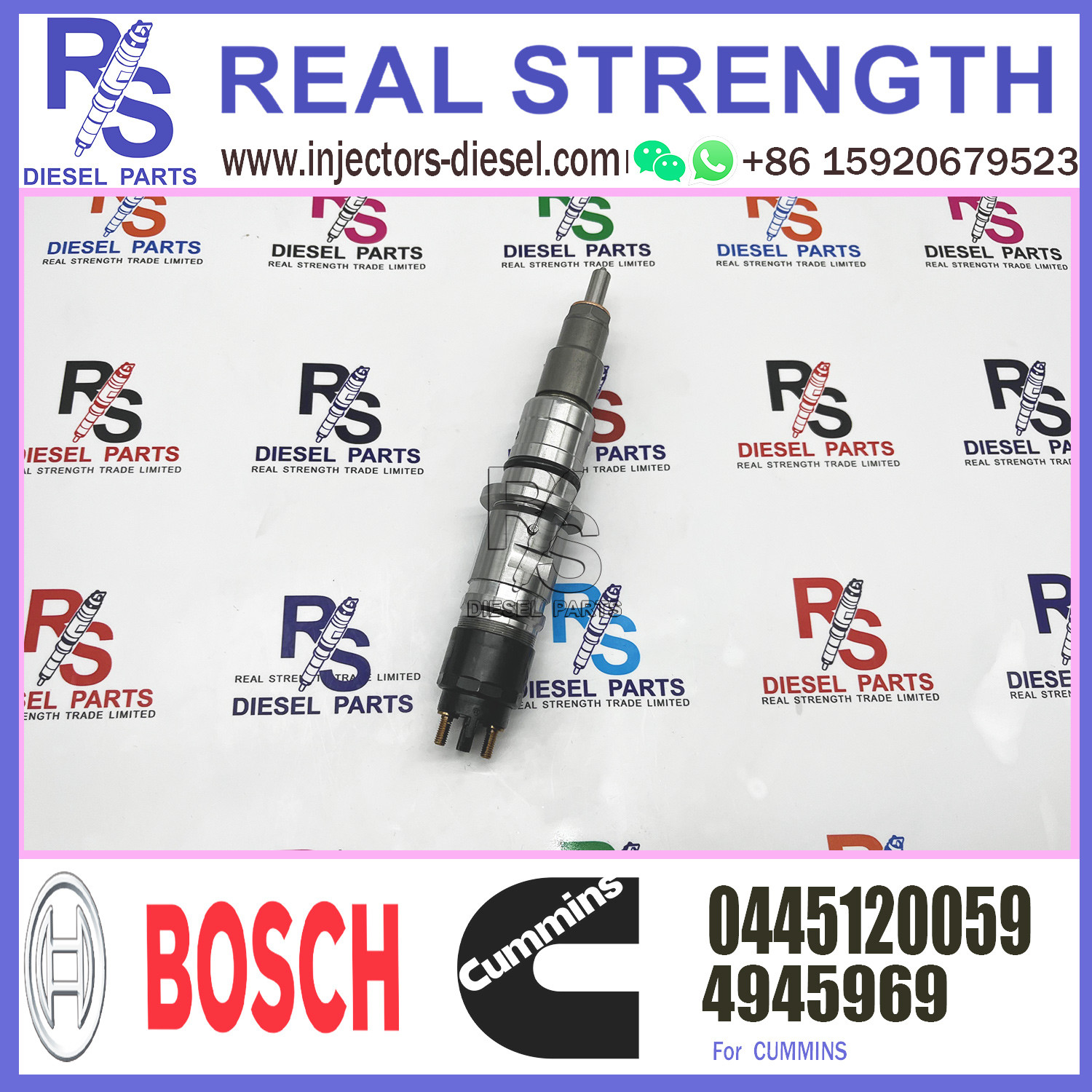 0445120059 Common Rail Injector For Cummins 4945969 3976372 5263262 OEM 0445120231