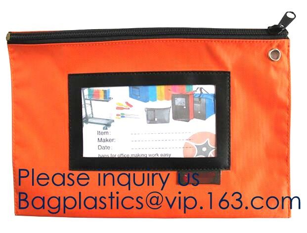 Zipper Vinyl PVC Leather Bank Deposit Bags Bank Deposit Bag With Key Ring,Locking Courier Bag 1000 Denier Nylon Combinat