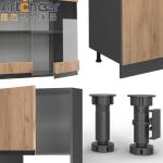 Mini Kitchen Wooden Cabinet in Veneer Lacquer Finish with RTA Size and Modern
