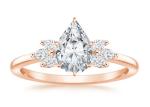 Pear Cut Lab Grown Moissanite Ring 0.77ct PS5×7mm Dimension 14K Rose Gold