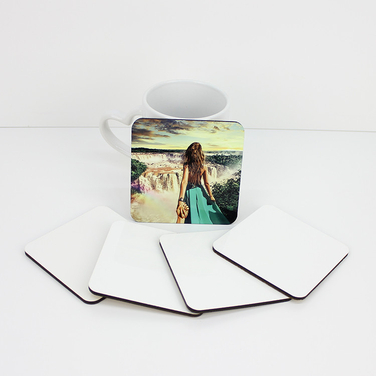 Cheap Customized Cork-Back Sublimation MDF Drink Coasters-3.75" Square