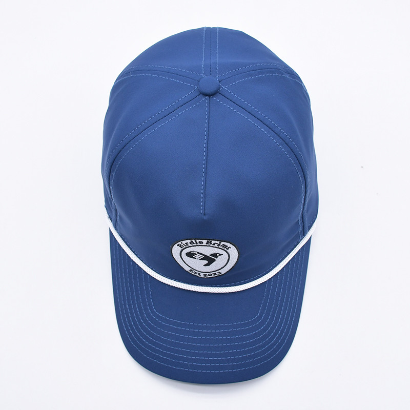 Wholesale Blue Rope Baseball Cap Custom Structured Embroidery Logo 5 Panel Golf Hats Gorras