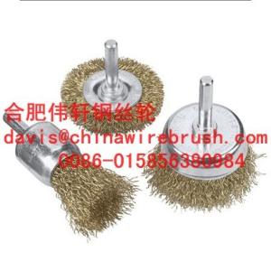 Quality 3pcs cup brush with shank crimped wire wholesale