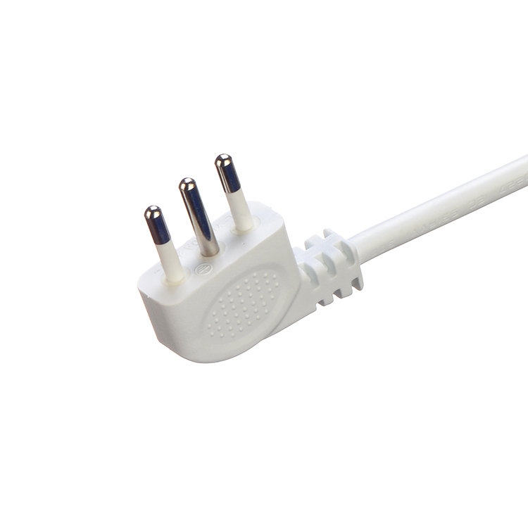 IMQ Standard 3 Pin Angeled 16A Italy White Power Cords H05VV-F 3x0.75MM² with Closed End Crimp Terminal from Trusted