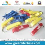 Customized Logo Imprinted Plastic Solid Blue Bottle Opener Key Chain