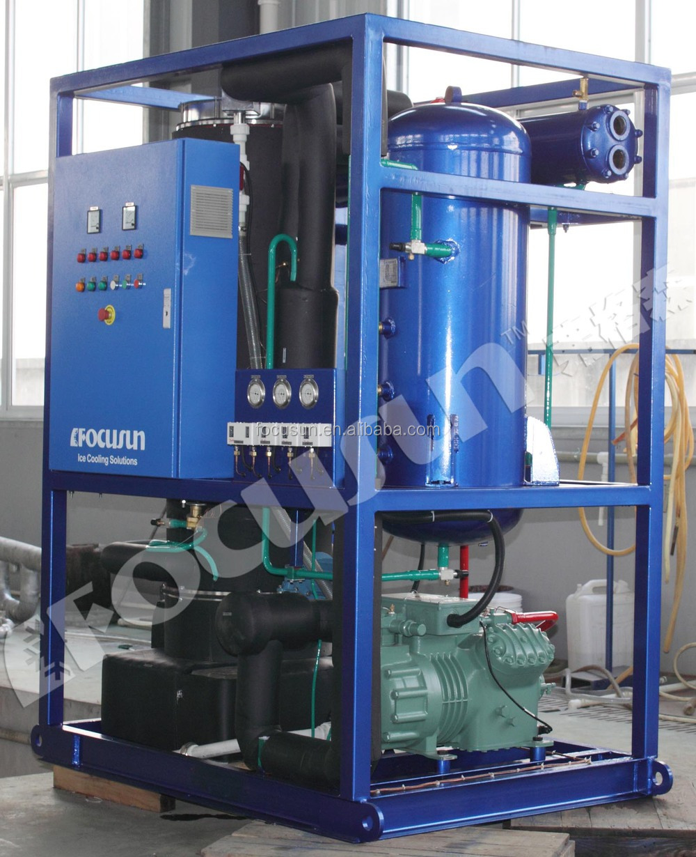 FOCUSUN 15KW PLC Controlled 3T 5T 10T 20T 25T Tube Ice Machine for Ice Production